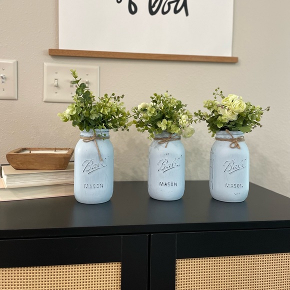 ITS A BOY center piece table decorations boy baby shower blue mason jar - Picture 9 of 9